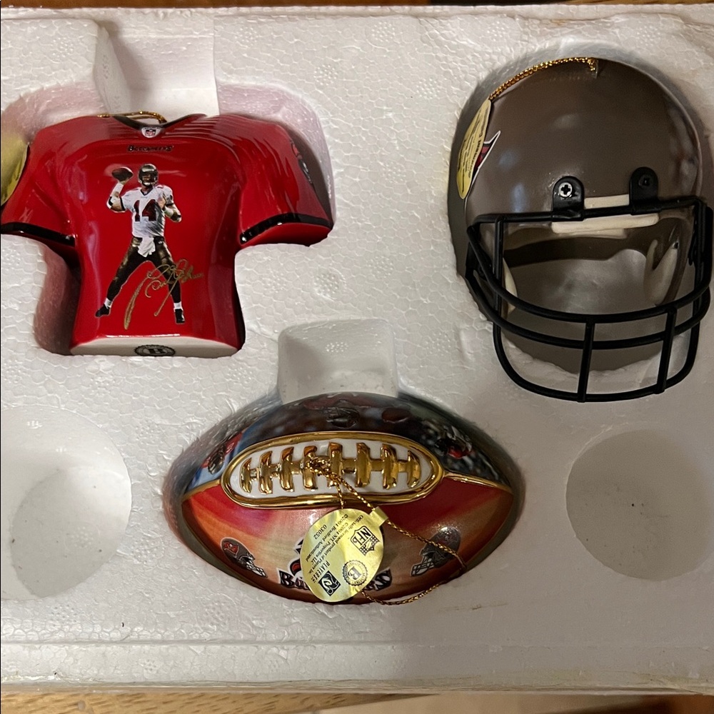 The Bradford Exchange Red and Brown Football Ornaments
